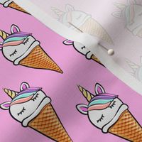 unicorn icecream cones - unicones on pink