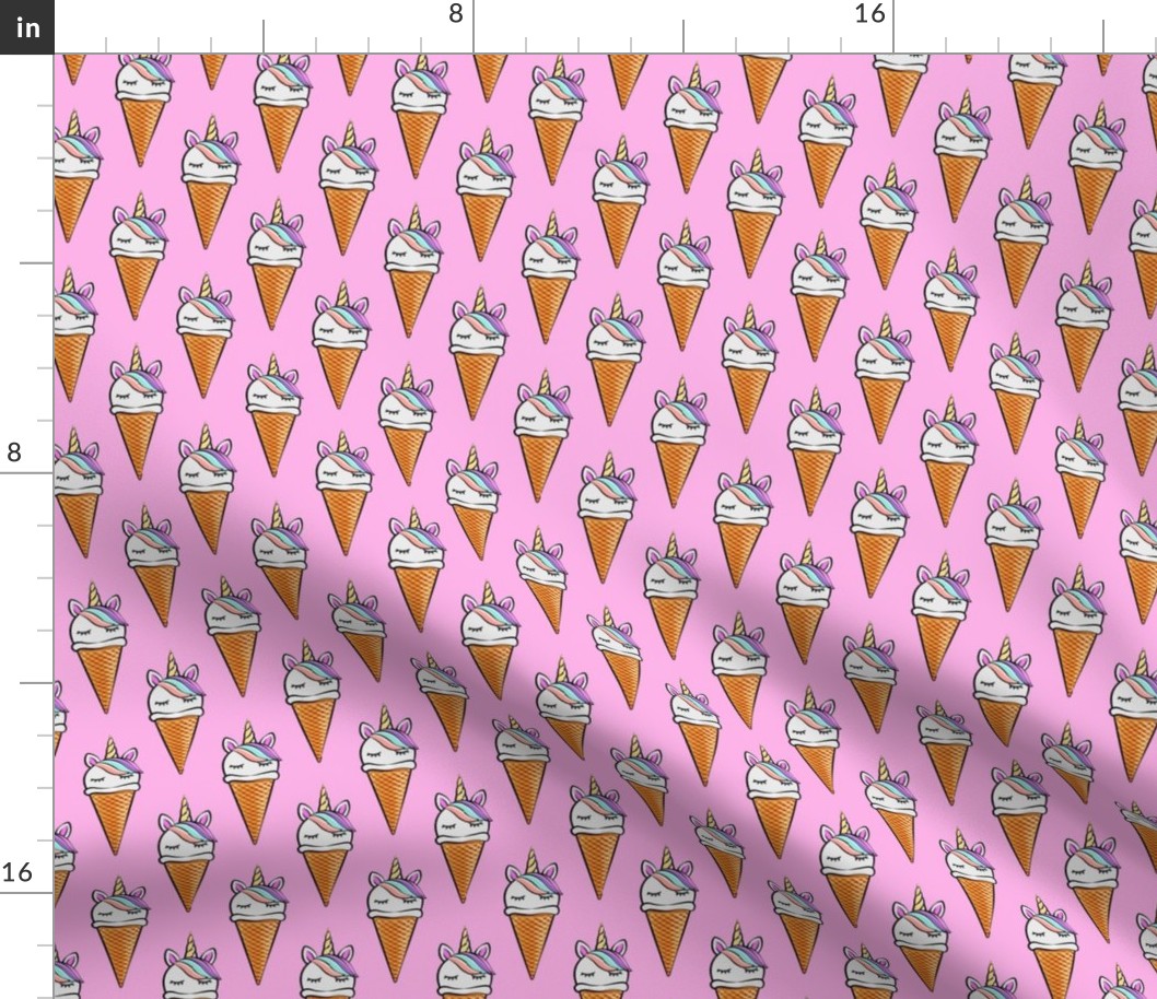 unicorn icecream cones - unicones on pink