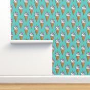 unicorn icecream cones - unicones on teal