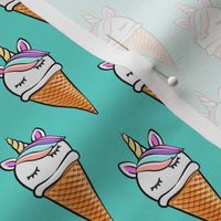 unicorn icecream cones - unicones on teal