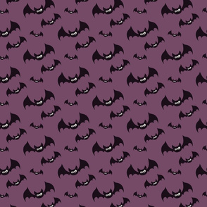 Midnight haunt—purple with black bats