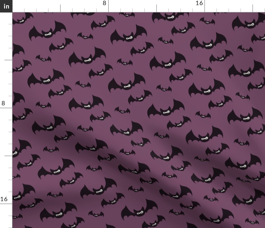 Midnight haunt—purple with black bats