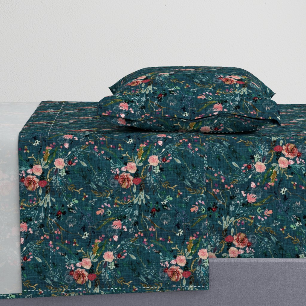 Fable floral (teal) MED