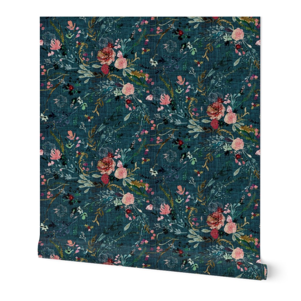 Fable floral (teal) MED