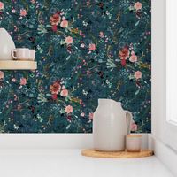 Fable floral (teal) MED