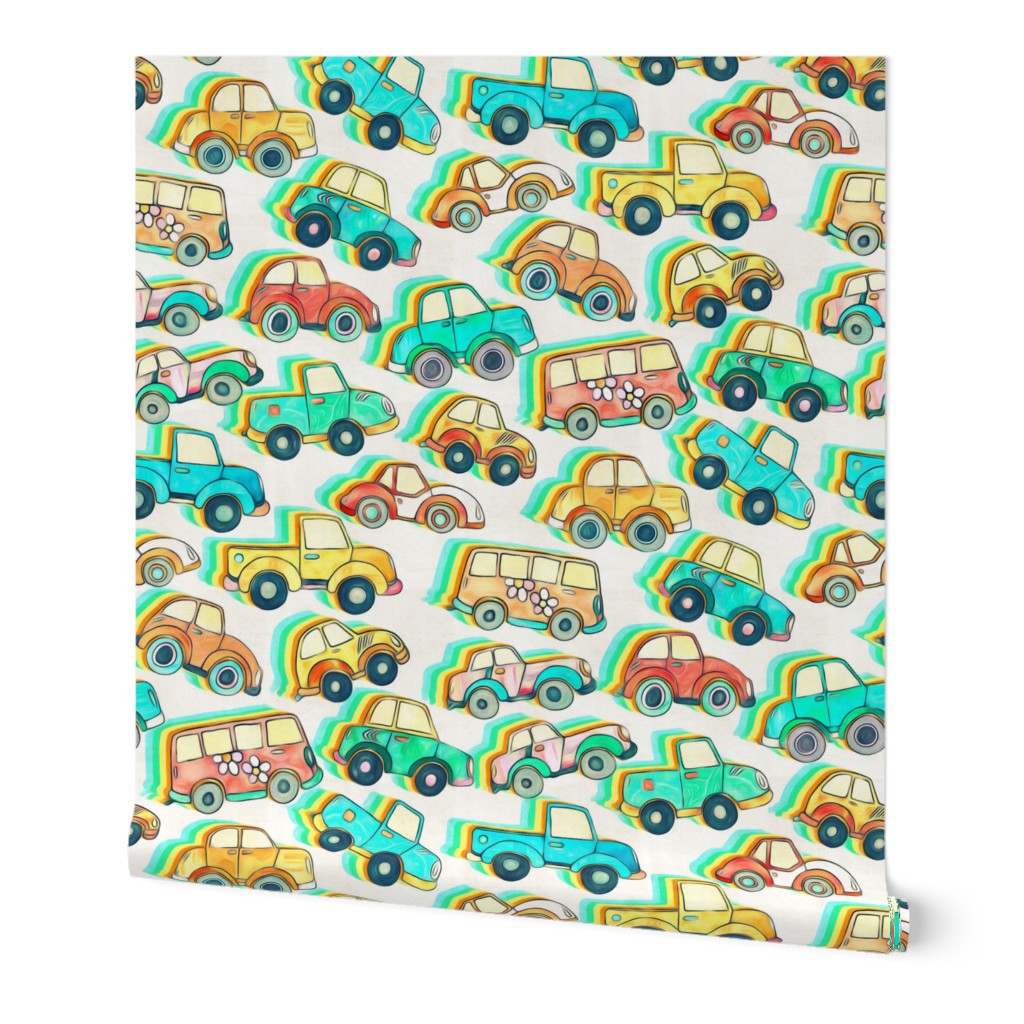 Lots of Little Cartoon Cars - large version