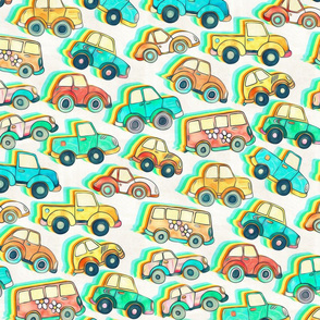 Lots of Little Cartoon Cars - large version