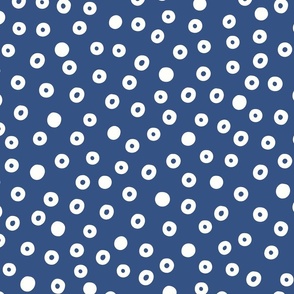 Cream Dots On Blue (Medium)