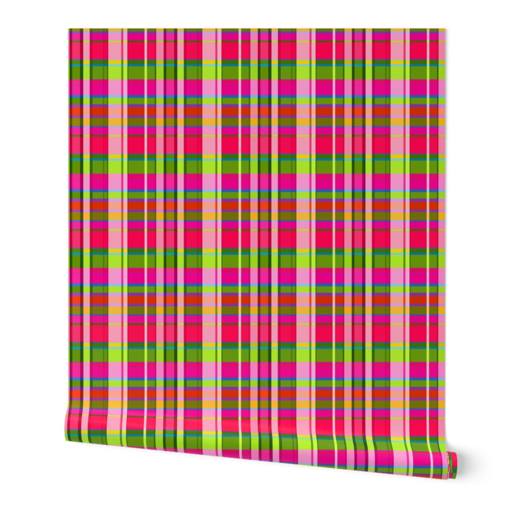 Happy Plaid - Pink and Green