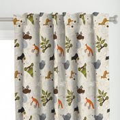 Woodland Animals Pull Toys Cream