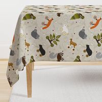 Woodland Animals Pull Toys Cream