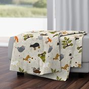 Woodland Animals Pull Toys Cream