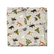 Woodland Animals Pull Toys Cream