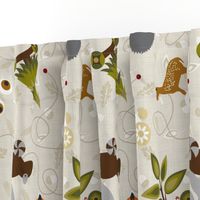 Woodland Animals Pull Toys Cream