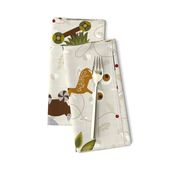 Woodland Animals Pull Toys Cream