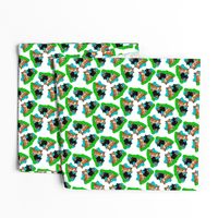 1950s Style Shiba Inu on Blue and Green