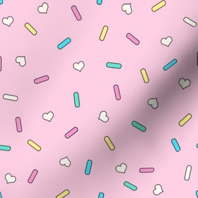 Heart Sprinkles Pink Medium