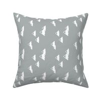 mountains - white on grey (northern lights collection) (90) C18BS