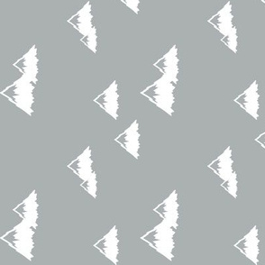 mountains - white on grey (northern lights collection) (90) C18BS