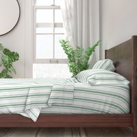 Mattress Ticking Wide Striped Pattern in Moss Green and White