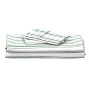 Mattress Ticking Wide Striped Pattern in Moss Green and White