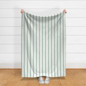 Mattress Ticking Wide Striped Pattern in Moss Green and White