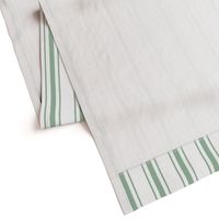 Mattress Ticking Wide Striped Pattern in Moss Green and White