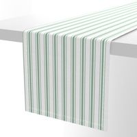 Mattress Ticking Narrow Striped Pattern in Moss Green and White