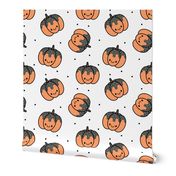 Pumpkin Sprinkles White with  Black Dots Medium