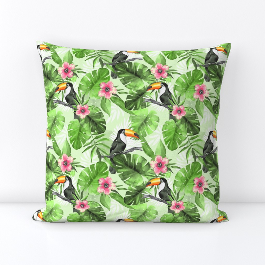 Tropical pattern with Toucans