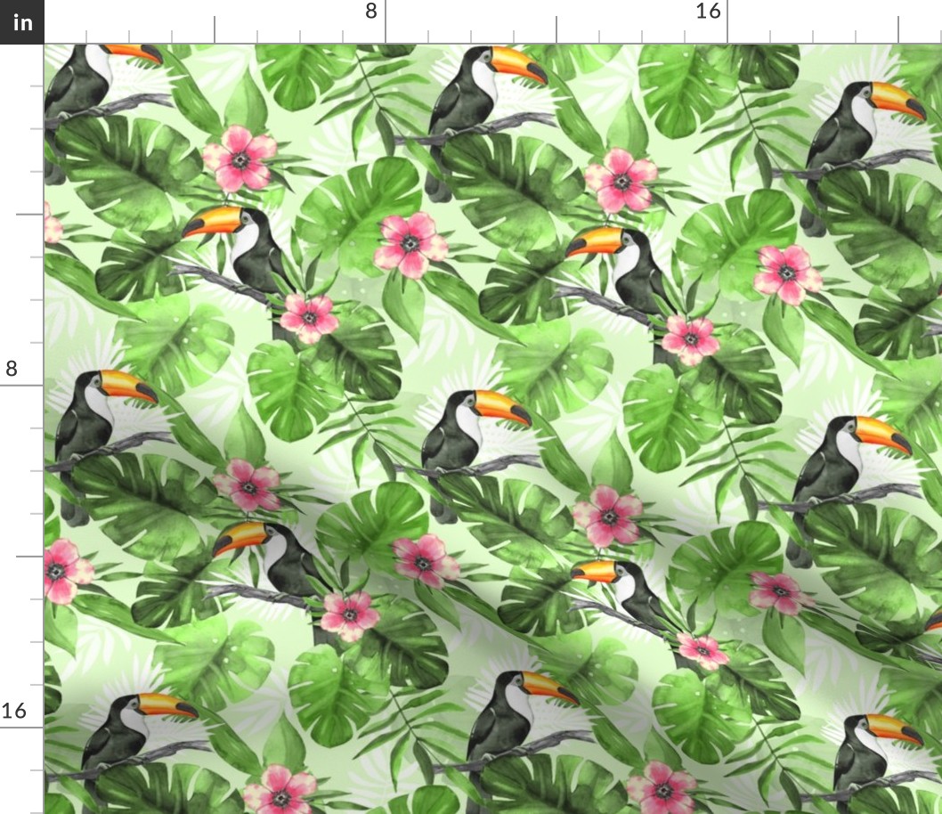 Tropical pattern with Toucans