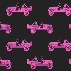 jeeps - pink on grey