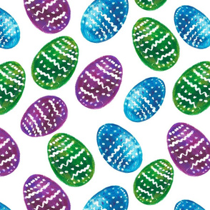 Watercolor easter eggs