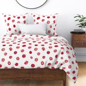 extra-large crayon polkadots in red