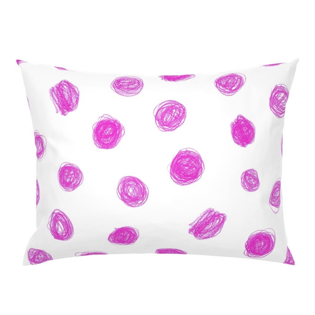 extra-large crayon polkadots in mad pink