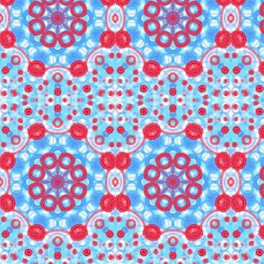 Red, White and Blue Funky Dot Plaid