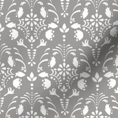 Gray damask pattern