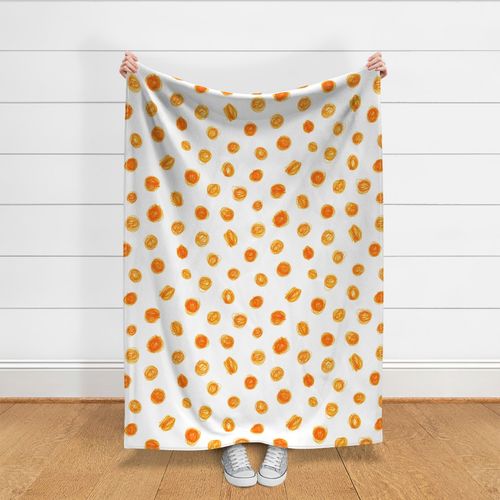 extra-large crayon polkadots in orange