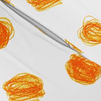 extra-large crayon polkadots in orange