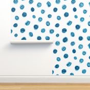 extra-large crayon polkadots in bright blue