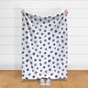 extra-large crayon polkadots in purple/blue