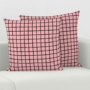 Abstract geometric minimal checkered check grid black stripe trend pattern mustard pink