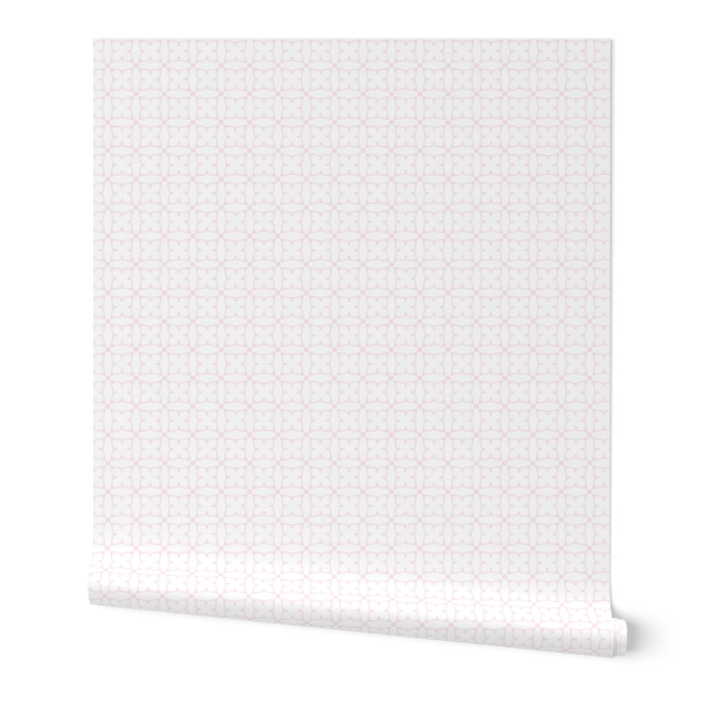 Circles and squares in baby pink on white