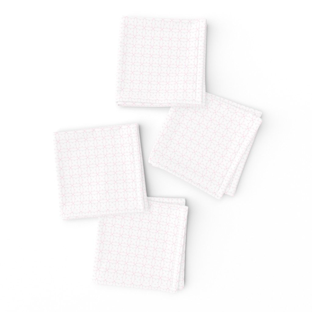 Circles and squares in baby pink on white
