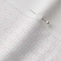 Circles and squares in baby pink on white