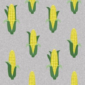 Corn vegetables vegan fabric summer foods grey
