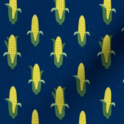 Corn vegetables vegan fabric summer foods blue