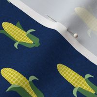 Corn vegetables vegan fabric summer foods blue