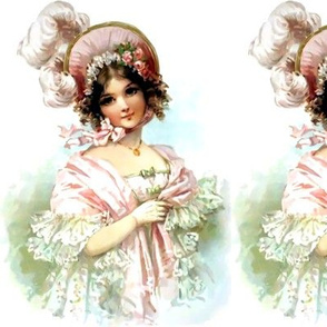 victorian pink bonnets hats feathers beautiful girls young woman lady flowers floral roses lace gowns 19th century shabby chicromantic beauty vintage antique elegant gothic lolita egl   