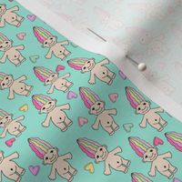 90s nostalgia fabric (small scale) // cute dolls toys pastel rainbows fabric hand-drawn cute design rainbow pastel